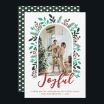 Tarjeta Festiva Navidades alegres Arch Berries Foliage Foto Verde<br><div class="desc">Navidades alegres: Foliage de Arch Berries foto tarjeta de vacaciones verde</div>