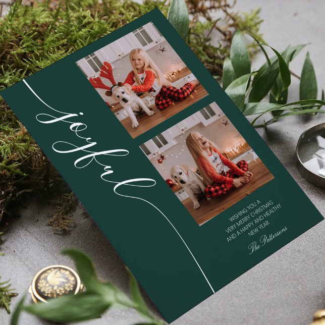 Tarjeta Festiva Navidades alegres caligrafía guión foto (Subido por el creador)