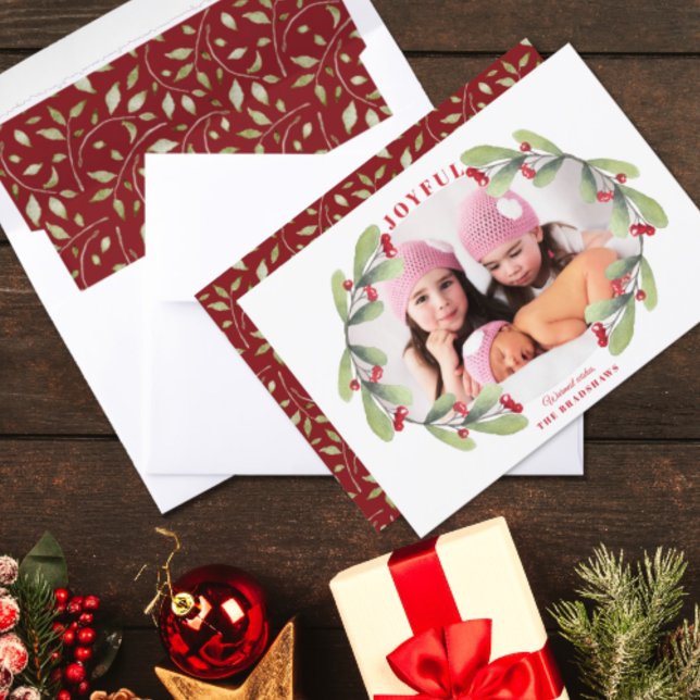 Tarjeta Festiva Navidades alegres Foto Mistletoe (Subido por el creador)