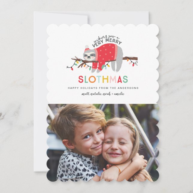 Tarjeta Festiva navidades alegres y coloridas foto