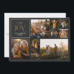 Tarjeta Festiva Navidades alegría follaje acuarela foto botánica<br><div class="desc">Navidades alegría follaje acuarela floral floral oscuro moro decoración moderna de fiesta de vacaciones negras</div>