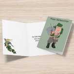 Tarjeta Festiva Navidades alemanes de Belsnickel Frahe Weihnachten<br><div class="desc">Esta tarjeta de Navidad está lista para ser personalizada con su propio mensaje en el frente y en el interior o salir como está. La parte delantera dice Frohe Weihnachten. (Alemán para Feliz Navidad). El interior dice: ¡El Belsnickel espera que hayas estado bien este año! Feliz Navidad La tarjeta incluye...</div>