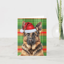 Tarjeta Festiva Navidades alemanes de manjares rojos de perro verd