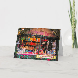 Tarjeta Festiva Navidades alemanes, velas iluminan a Navidades