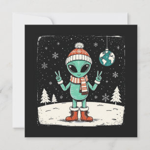 Tarjeta Festiva Navidades Alien
