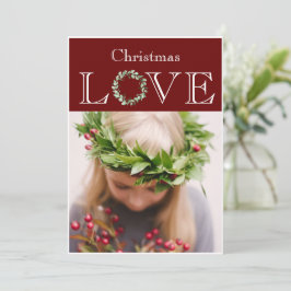 Tarjeta Festiva Navidades Aman Foto Eucalyptus Wreath Red