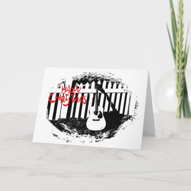 Tarjeta Festiva Navidades amantes de la música - Navidades de guit (Anverso)