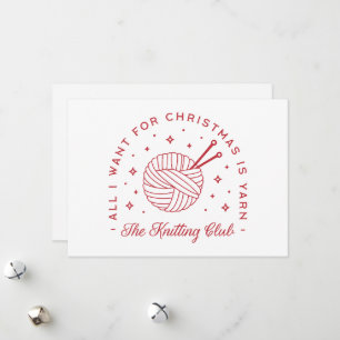Tarjeta Festiva Navidades amantes del hilado de punto