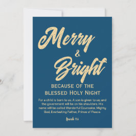 Tarjeta Festiva Navidades amargos y brillantes con guión beige dor