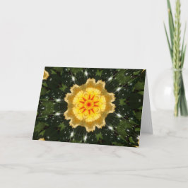 Tarjeta Festiva Navidades amarillos Rosa Kaleidoscope