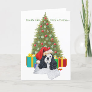 Tarjeta Festiva Navidades americanos de Cocker Spaniel