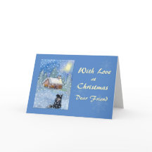 Navidades, amigo de tarjetas, perro collie de bord