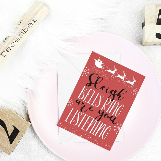 Tarjeta Festiva Navidades amistosos y divertidos de Santa Sleigh (Subido por el creador)