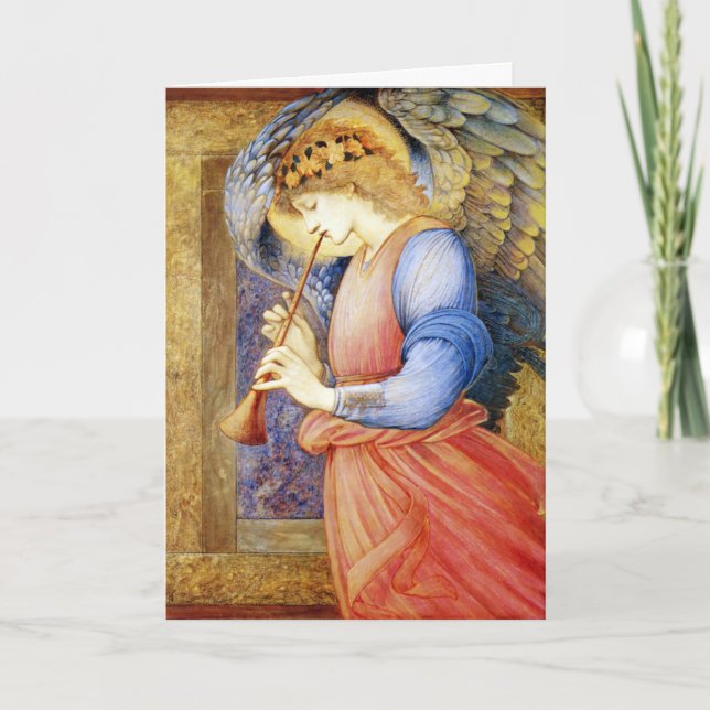 Tarjeta Festiva Navidades ángel Bella Artes Burne-Jones (Anverso)