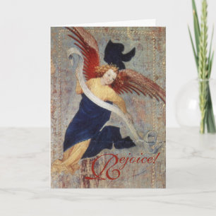 Tarjeta Festiva ¡navidades Ángel de la Regocijo de Visita!