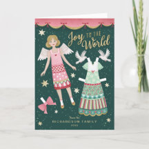 Navidades Angel Paper Doll doblado