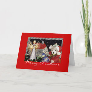 Tarjeta Festiva Navidades Angel, Teddy Bear, Navidades