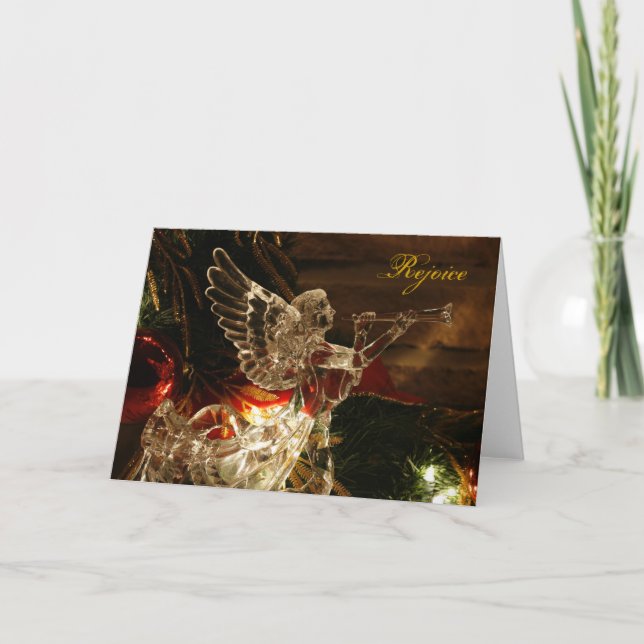 Tarjeta Festiva navidades ángeles, regocijo - (Anverso)