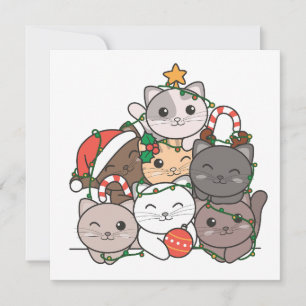 Tarjeta Festiva Navidades animales divertidos del árbol navideño