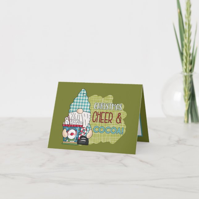 Tarjeta Festiva Navidades animan a cocoa gnome a agregar sentimien (Anverso)