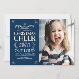 Tarjeta Festiva Navidades animan foto de festividad en azul