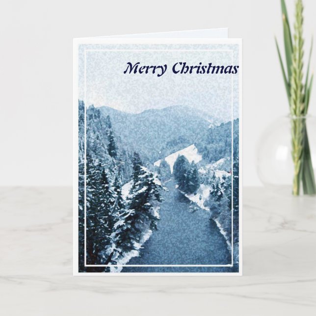 Tarjeta Festiva Navidades, Año Nuevo, vacaciones - Árboles en el r (Anverso)