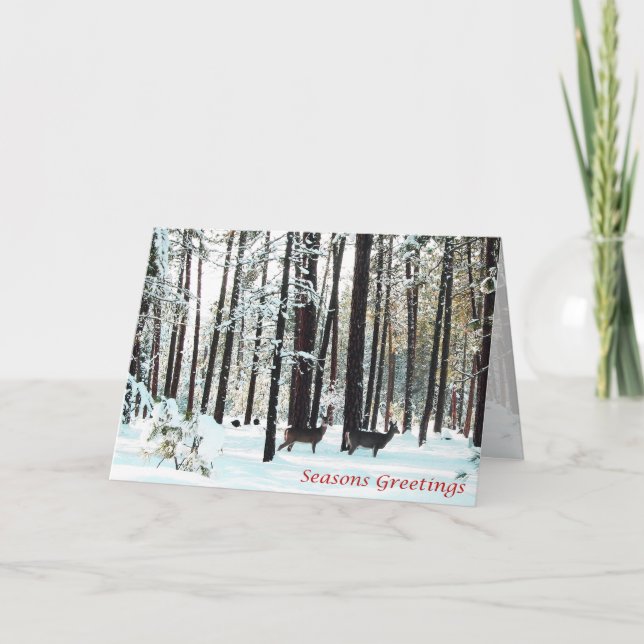Tarjeta Festiva Navidades, Año Nuevo, vacaciones - Venado (Anverso)