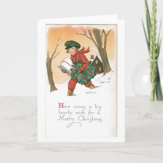 Tarjeta Festiva Navidades anticuados