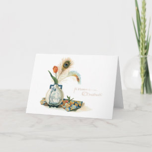 Tarjeta Festiva Navidades anticuados de estilo oriental