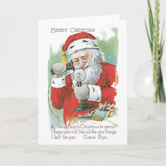 Tarjeta Festiva Navidades anticuados, Santa