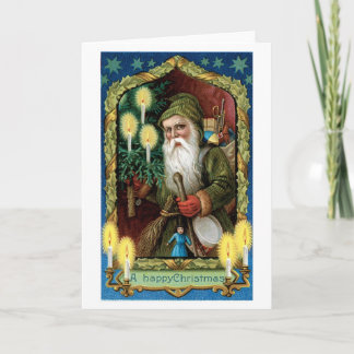 Tarjeta Festiva Navidades anticuados, Santa
