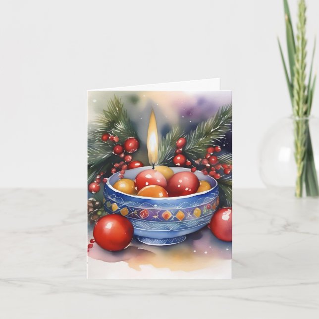 Tarjeta Festiva Navidades armenios A - 6 de enero - acuarela (Anverso)