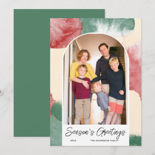 Tarjeta Festiva Navidades arqueados Foto Resumen Acuarela
