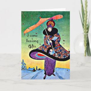 Tarjeta Festiva Navidades Art Deco