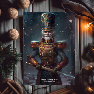 Tarjeta Festiva Navidades Arte Popular Escandinavo Nutcracker