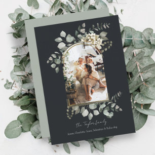 Tarjeta Festiva Navidades asombrosos marcos fotográficos de invier