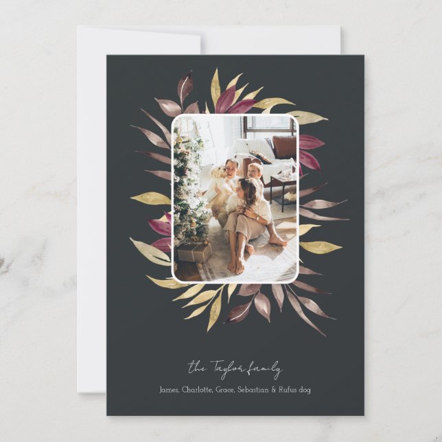 Tarjeta Festiva Navidades asombrosos marcos fotográficos de invier (Anverso)