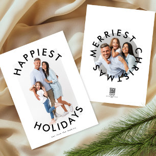 Tarjeta Festiva Navidades audaces modernos guión elegante dos foto