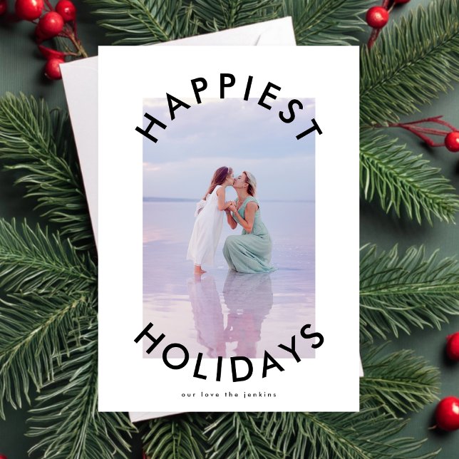 Tarjeta Festiva Navidades audaces modernos guión elegante foto (Subido por el creador)