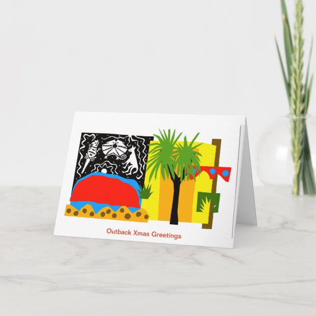 Tarjeta Festiva Navidades australianos en ULURU (Anverso)