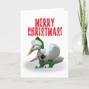 Tarjeta Festiva Navidades Ayudante Duck Elf
