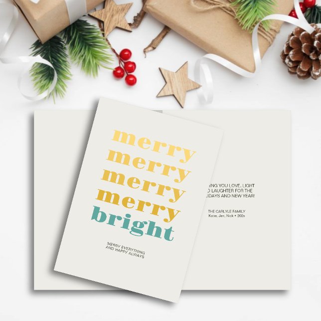 Tarjeta Festiva Navidades azul Verde azulado mínimo moderno brilla (Subido por el creador)