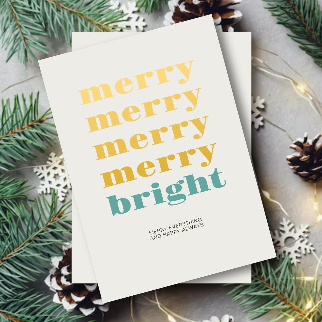 Tarjeta Festiva Navidades azul Verde azulado mínimo moderno brilla (Subido por el creador)