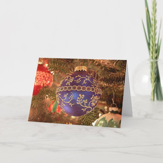 Tarjeta Festiva Navidades azules (Anverso)