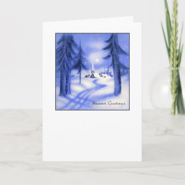 Tarjeta Festiva Navidades azules