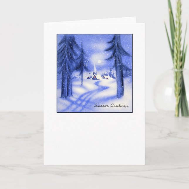 Tarjeta Festiva Navidades azules (Anverso)