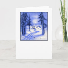 Tarjeta Festiva Navidades azules