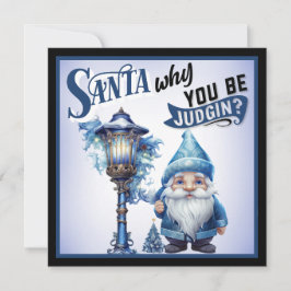 Tarjeta Festiva Navidades azules divertidos de Retro