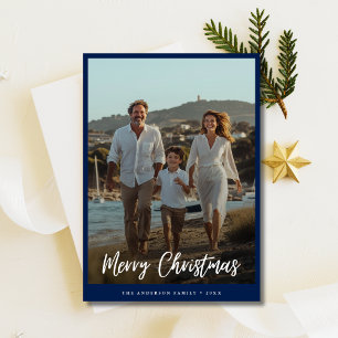 Tarjeta Festiva Navidades Azules Foto Saludos Náuticos