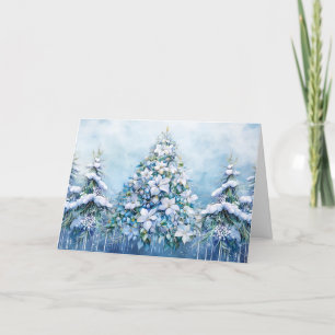Tarjeta Festiva Navidades azules modernos con un guión navideño